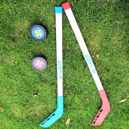 Bastão de hóquei no gelo para crianças, ferramenta de plástico para treinamento, esporte de inverno, serve para 3 a 12 anos, 2 sticks e 2 ball, 4 peças - Image 2