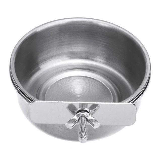 Bebedor de Água em Aço Inoxidável Clamp-On para Animais de Estimação - Ideal para Hamsters, Pássaros e Papagaios