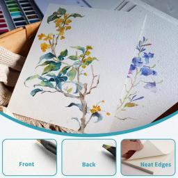 Pure 100% Algodão Aquarela Papel, Water Coloring Paint Paper, Artigos de Arte, Material Escolar, Em Branco 8K, A4, 140lb, 300g, 25 Folhas - Image 5