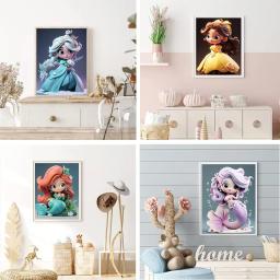 Kit Pintura Diamante para Adultos, DIY Princesa Art Kit, Decoração da Parede, Completo, 5D - Image 2