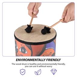 Bongo-Instrumento De Percussão De Tambor Portátil Com Duas Baquetas E Alça De Ombro, Tambores De Madeira, Presente De Aniversário De Férias, 7 em - Image 3