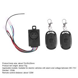 36-72v 125db e-bike dispositivo anti-roubo anti perdido scooter elétrico bicicleta detector de controle remoto alarme - Image 3