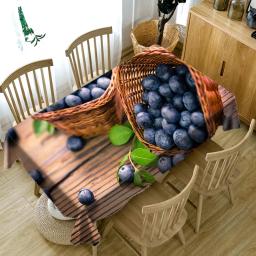 3d toalha de mesa vermelho cereja fruta impresso toalha de mesa dustproof decoração acessórios antifouling retangular toalha de mesa - Image 5