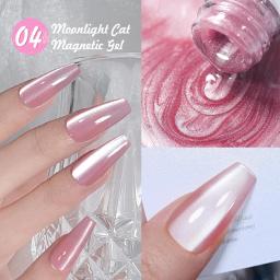 NASCIDO PRETTY-Double Light Moonlight Cat Gel Magnético Conjunto de Esmalte, Branco, Prata, Soak Off, UV LED UV Gel Kit, 10ml - Image 4