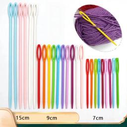 Agulhas De Tricô De Plástico Para Crianças, Agulhas De Tricô, Ganchos De Crochet, Agulha De Fios De Lã, Camisola DIY, Ferramentas De Tecelagem, 7 cm, 9 cm, 15cm, 30 PCs - Image 1