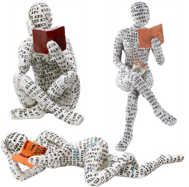 Escultura do Pensador Feminino: Decoração Moderna e Abstrata para Home e Quartos
