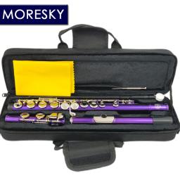 MORESKY-Flauta com chave E, 16 furos próximos, chaves C, cuproníquel, niquelado, roxo, MFL-604 - Image 1