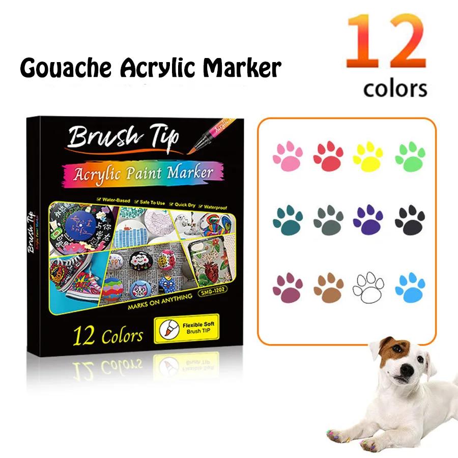 Conjunto de esmaltes para animais de estimação, esmalte de cachorro, 12 cores, secagem rápida, cor, incrível arte de unhas - Image 1