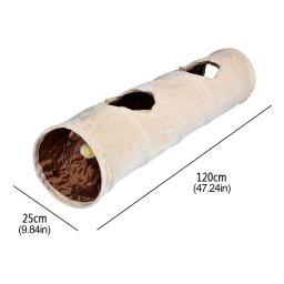Canal de pelúcia dobrável para gato de estimação, camurça dobrável, brinquedo educativo, inverno quente, brinquedos interativos, Cat Supplies, 25x120cm - Image 3