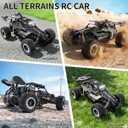 Novos carros RC 20 km/h de alta velocidade 2WD off-road com controle remoto e farol LED 2,4 GHz Monster Truck brinquedos RC para exterior presentes - Image 5