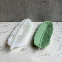 Molde De Silicone De Forma De Pena Grande, Artesanato De Arte, Bandeja De Anjo, Gesso, Moldes De Concreto, Vaso De Flores, Moldes De Resina Epóxi - Image 4