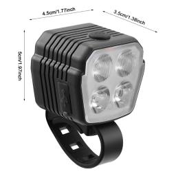 Bicicleta LED Luz Frontal com Chifre, Farol de Bicicleta, Carregamento USB, Acessórios de Ciclismo, 2 em 1, 7 Modos de Luz - Image 6
