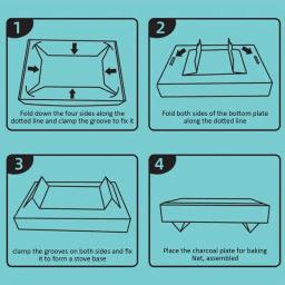 Grelhador a carvão portátil de mesa para acampar, Lightweight Travel Grill, Cozinha ao ar livre, Varanda pequena segura - Image 5