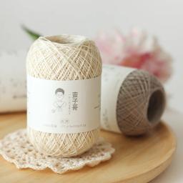Fio de linho fino para DIY, fio de linho, fios de renda, xales tecer, travesseiros, bolsas, bonecas, roupas, cobertores de tricô, n ° 5, 50g por bola - Image 3