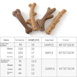 Brinquedo interativo para cães e animais de estimação, de madeira e fibra, com ramo de simulação, veados e chifre, para limpeza molar - Image 4