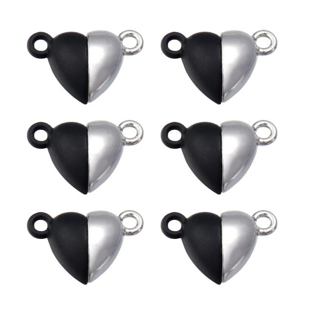 Fechos Magnéticos em Forma de Coração para Joias DIY - 5 Peças em Lote para Colares e Pulseiras