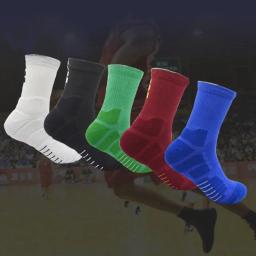 Meias esportivas de basquete masculino, meio tubo, espesso, meias de elite, longas, respiráveis, meias absorventes de suor - Image 3