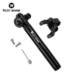 Bomba de ar para bicicleta west biking, bomba de ar de liga de alumínio de alta pressão com calibre 300 psi para pneus de ciclismo - Image 1