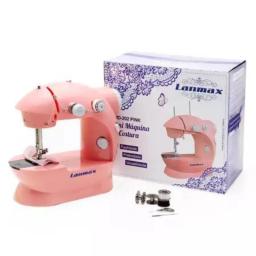 Mini Máquina De Costura Rosa Portátil Bivolt Com Pedal Acessórios Luz Led Cortador de Linha Barbie Pink Lanmax LMD-202 P - Image 2