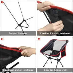 Cadeiras de acampamento dobráveis ultraleves, Mochila compacta, Cadeira portátil para caminhadas, pesca, praia, viagens ao ar livre - Image 5
