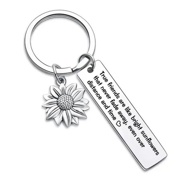 Keychain de girassol inspirado em amizade: um presente significativo para bons amigos