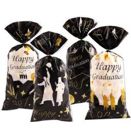 50 pçs sacos de presente classe de 2024 temporada de formatura decorações de festa suprimentos de formatura doces biscoito cozimento embrulho de presente saco de favor - Image 2