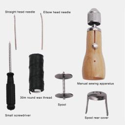 Diy kit de linha de costura de couro awl manual máquina de costura rápida stitcher artesanato de couro costura sapateiro ferramentas de reparo da lona - Image 4