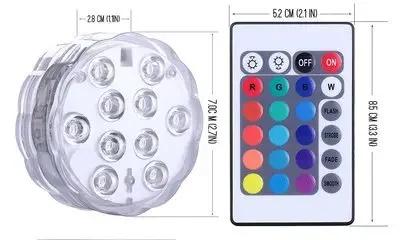 Luz LED RGB Subaquática para Piscinas, Tanques e Festas - 10 LEDs Multicoloridos e Submersíveis