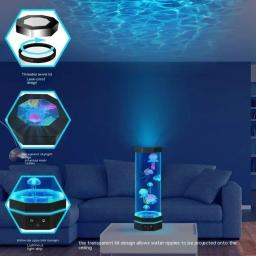 Lâmpada LED Jellyfish-Mudando com controle remoto, plug-in USB, lâmpada Peixe Bolha, Lava Night Light, 17 cores - Image 6