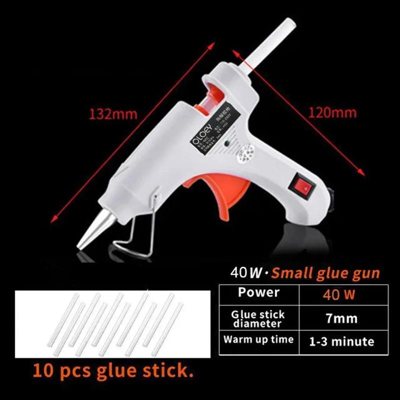 Mini pistola de cola quente elétrica pistola de cola com cola, pistola de temperatura elétrica, ferramenta de reparo 10pcs - Image 1