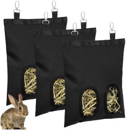 Saco de feno pendurado bolsa alimentador titular dispensador de alimentação recipiente para coelho cobaia pequenos animais estimação oxford pano - Image 1