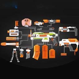 Peças Modificadas Universais para Arma de Brinquedo, Nerf N-strike Elite Series, Silenciador Cauda Stock Lanterna, Acessórios de Arma - Image 2