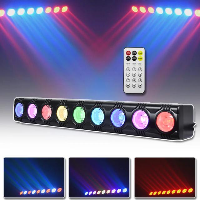 Iluminação LED RGB 9x12W com Controle Remoto e Efeitos de Lavagem para DJs e Festas Indoor