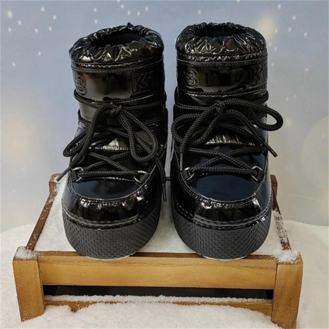 Botas de Neve Femininas Mimilon 2025 Couro Plutônio Impermeável Antiderrapante Tamanho 34-41