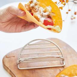 Rack de panqueca de aço inoxidável, Restaurante mexicano Taco Holder, Pizza Display Stand, Rolinho Primavera Food Rack, Gadgets de cozinha - Image 4