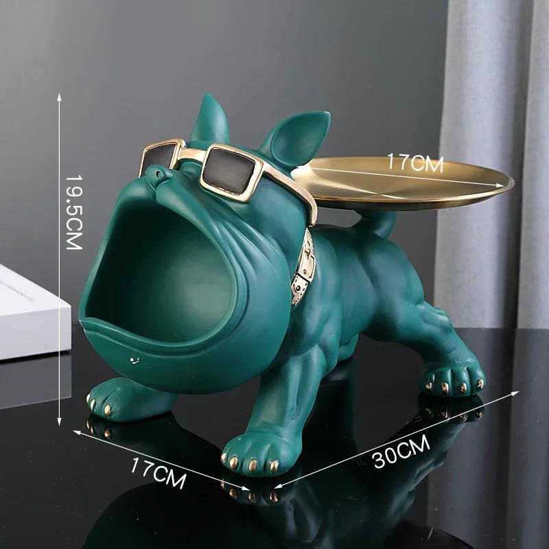 30cm decoração de casa estatueta bulldog estátua do cão caixa armazenamento ornamento animal resina artesanato arte escultura estatueta casa filhote de cachorro escultura - Image 1