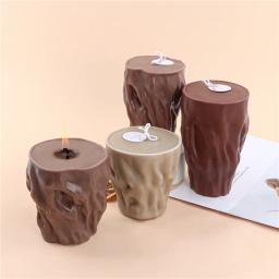 Árvore coto forma molde de vela silicone 3d artesanal artesanato aromaterapia vela soja cera molde artesanato presente que faz suprimentos - Image 2