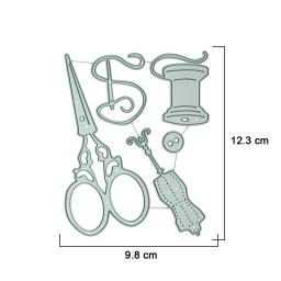 Corte de metal morrer conjunto tesoura agulha padrão punch cortes estêncil para cartão de saudação artesanal clipart scrapbook decoração fornecimento - Image 2