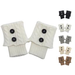 Aquecedor de perna de button com botão curto, gade bota de malha, meia cuffs, 1 par - Image 1