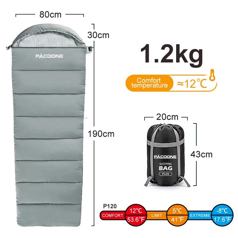 PACOONE-saco de dormir duplo ao ar livre, algodão leve, quente, lavável, camping, viagens, novo - Image 1