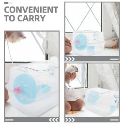Gaiola de viagem portátil ao ar livre para hamster, Carry Case, Caixa para pequenos animais, cobaia - Image 4