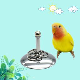 Pássaro Papagaios Brinquedos De Treinamento interativo, Desenvolvimento De Inteligência, Empilhamento Anel De Metal, Conjuntos De Treinamento, Aves Suprimentos, Pet Acessórios calopsita - Image 4