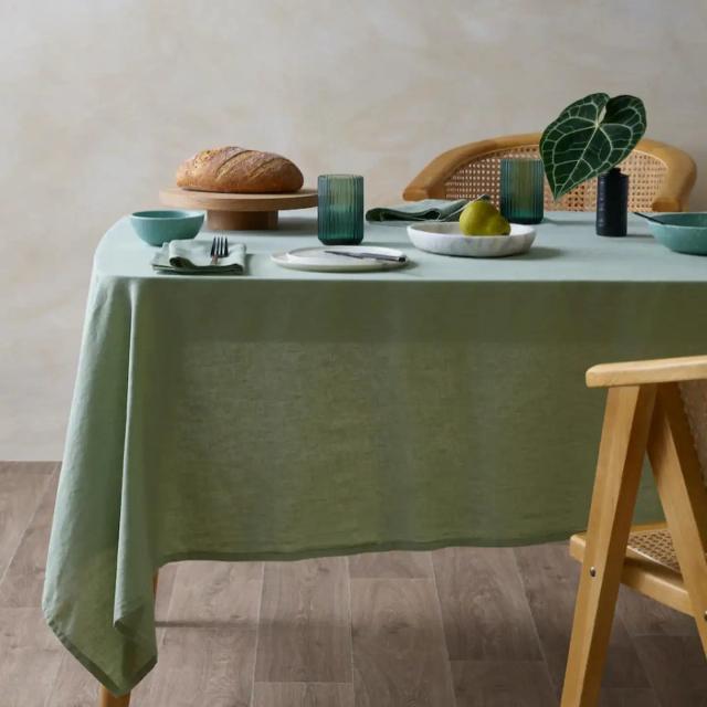 Capa de mesa monocromática em linho 100% para cozinha, ideal para decoração de festas e feriados