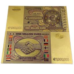 Europeu 1000000 cédula da folha de ouro um milhão de ofícios da moeda da nota do euro para a coleção e presentes - Image 1