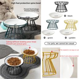 Cerâmica levantada Pet Food Bowl, Água Treats para cães e gatos, Alimentação ao ar livre Suprimentos, Beber acessórios, Doggie Cat Stand Bowl, Novo - Image 1