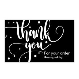 Cartão de agradecimento pelo seu pedido, Cartões preto e branco para apoiar os negócios, Pequena loja Decoração do presente, Cartão, 30 pcs, 50pcs - Image 6