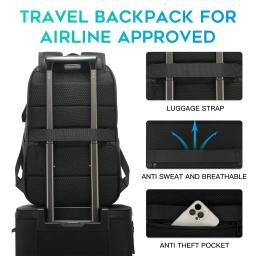 BANGE Mochila de viagem inteligente à prova d'água, mochila de transporte aprovada para voo de negócios, grande capacidade, mochila para laptop de 16 polegadas para homens - Image 5