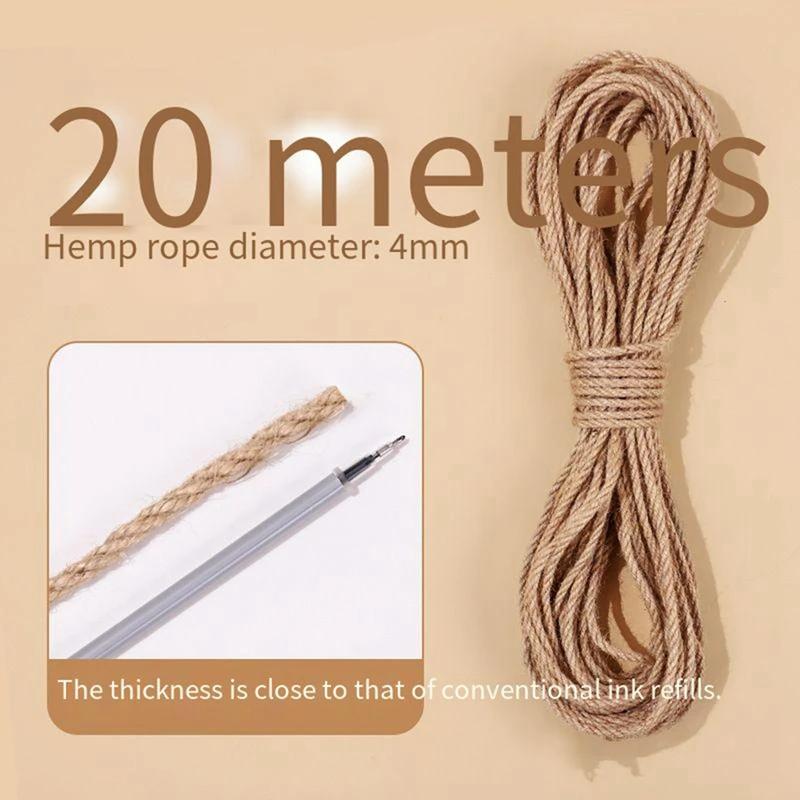 Natural Sisal Rope Cat Scratcher, Árvore Coçar Post, Brinquedo DIY, Garra de Pata, Protetor de Móveis, Post, 20 m, 50m, 4mm, 6mm, 8mm - Image 1