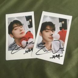 Cartões fotográficos Cha EunWoo autografados, 3 polegadas, K-POP coleção, 2023 - Image 2