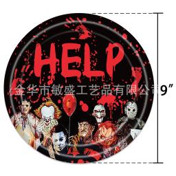 Halloween descartável talheres set, prato de papel, copo, guardanapo, palha, decoração do partido - Image 3